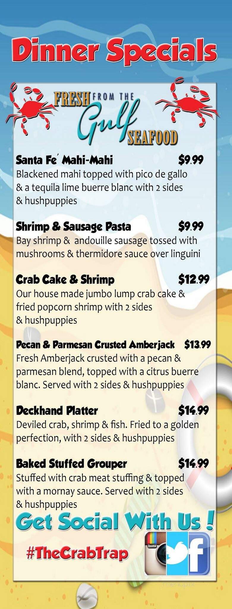 Crab Trap - Destin, FL menu_pic