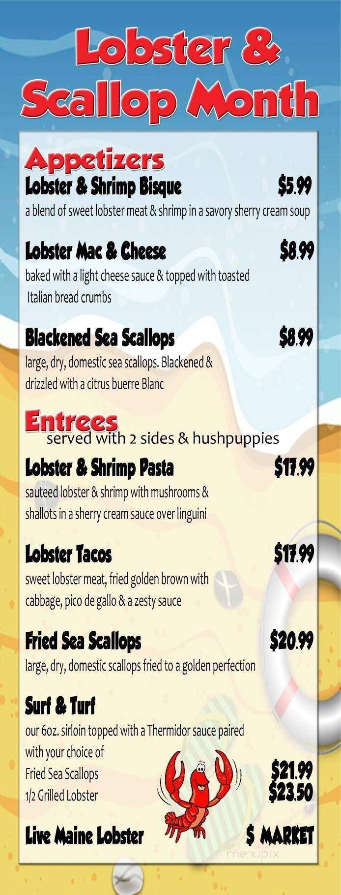 Crab Trap - Destin, FL menu_pic