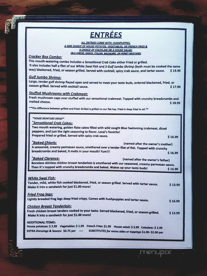 Crackerbox - Fort Myers, FL menu_pic