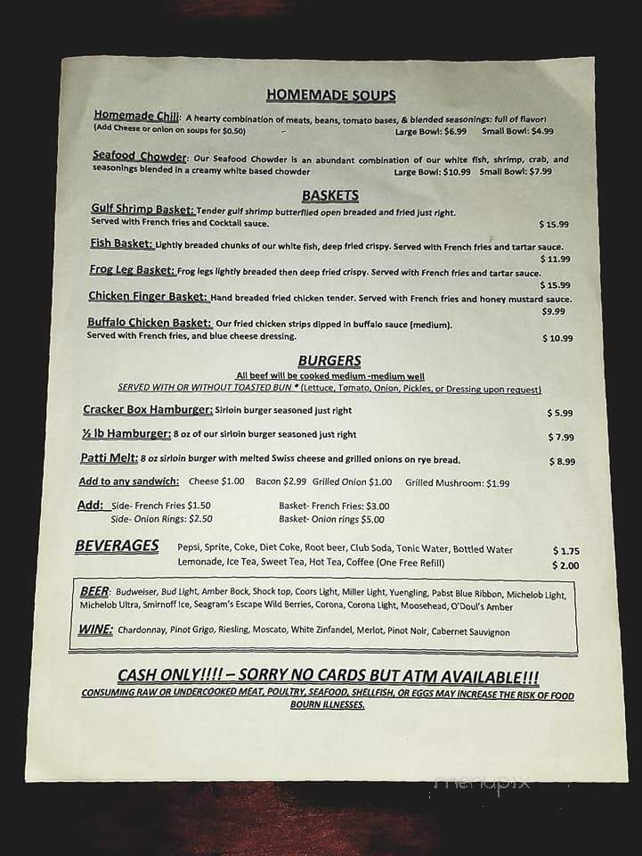 Crackerbox - Fort Myers, FL menu_pic