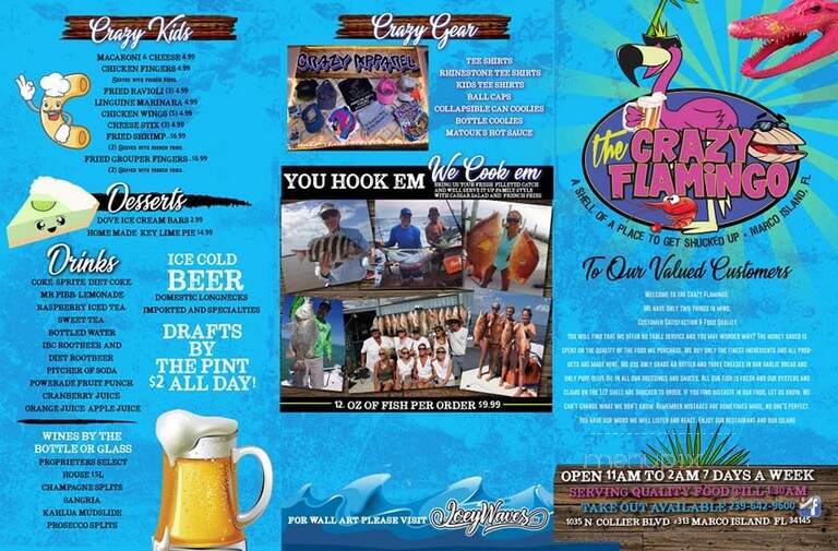 Crazy Flamingo - Marco Island, FL menu_pic