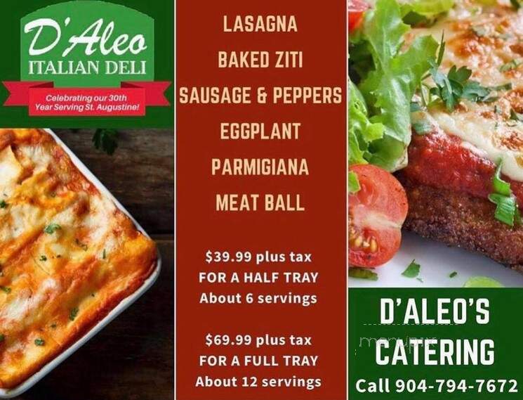 D'Aleo Deli - St Augustine, FL menu_pic