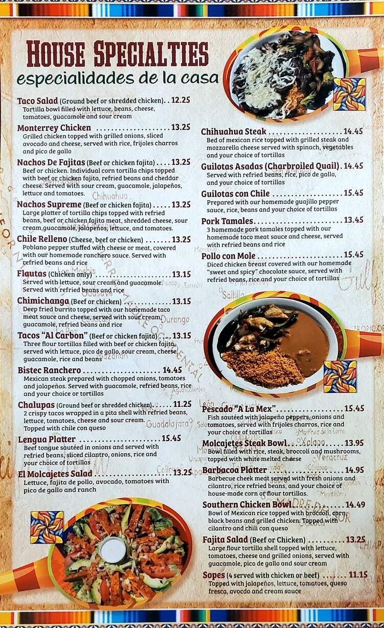 El Molcajetes - Palmetto, FL menu_pic