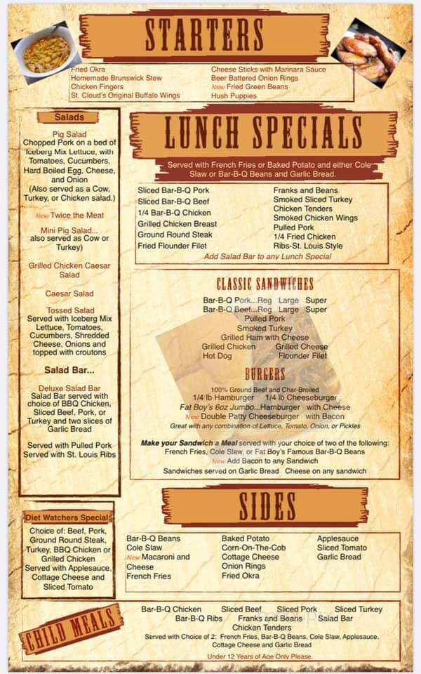 Fat Boys' Bar-B-Q - St Cloud, FL menu_pic