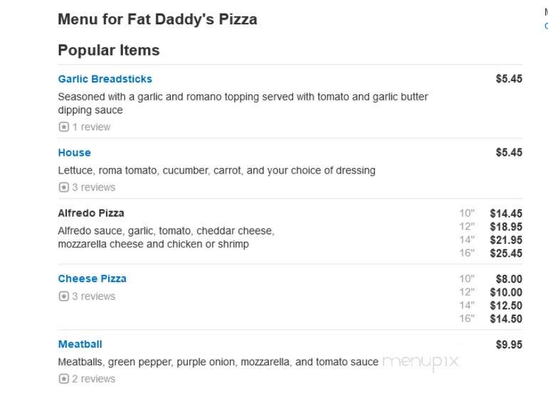 Fat Daddy's Pizza - Santa Rosa Beach, FL menu_pic