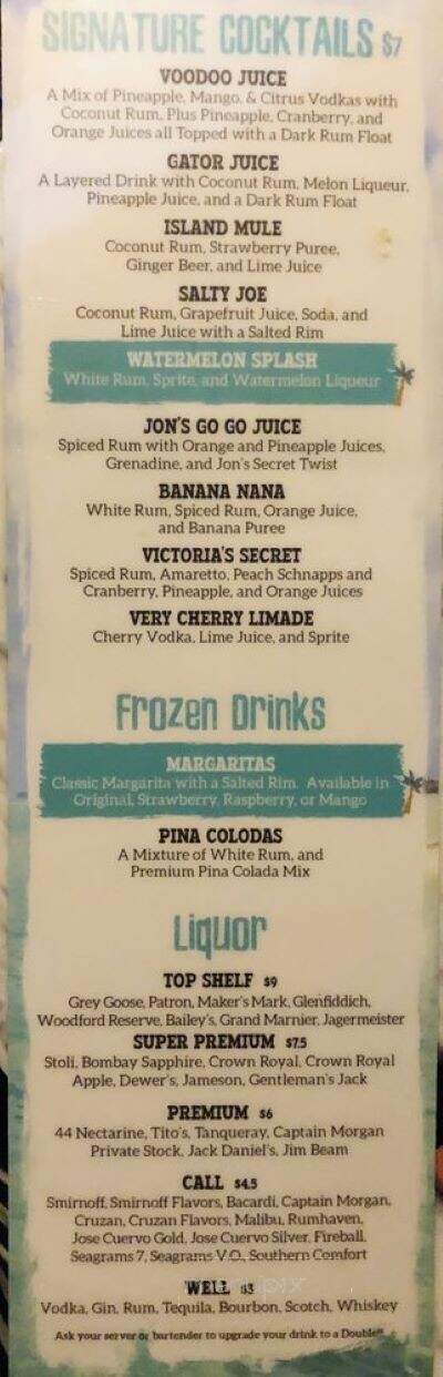 Gator Joe's - Ocklawaha, FL menu_pic