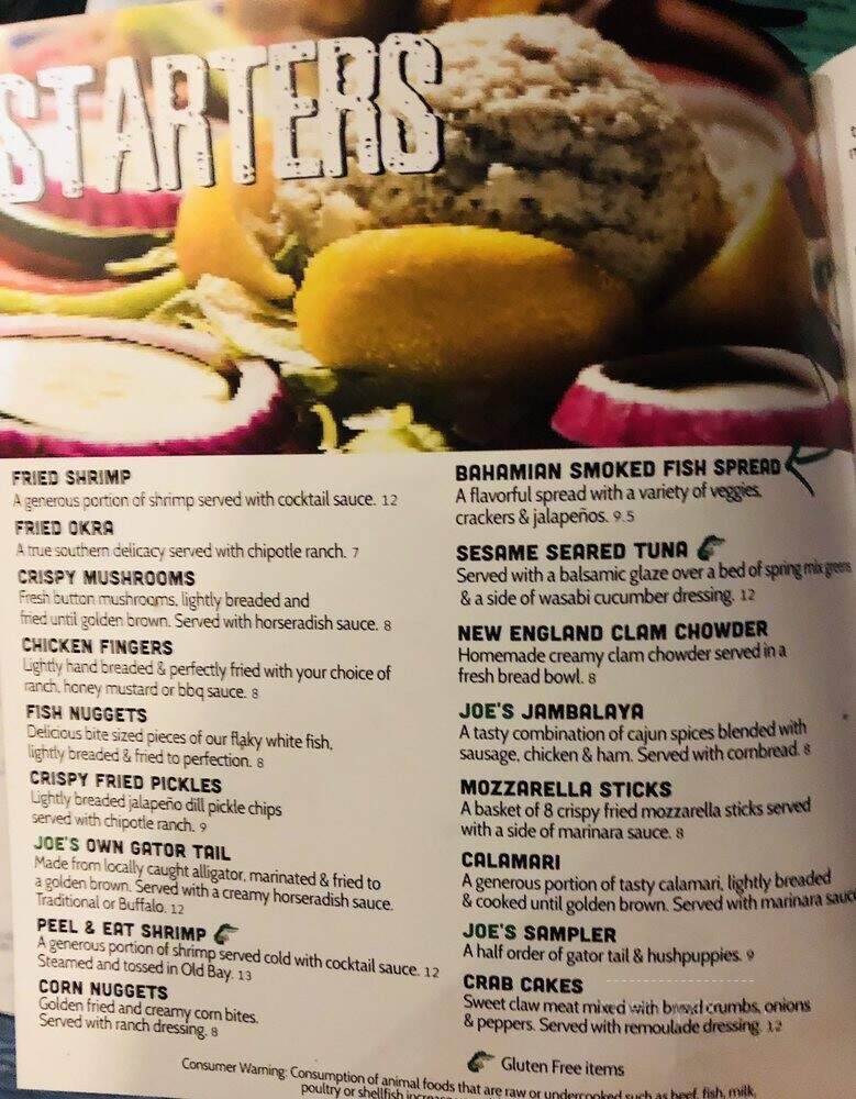 Gator Joe's - Ocklawaha, FL menu_pic