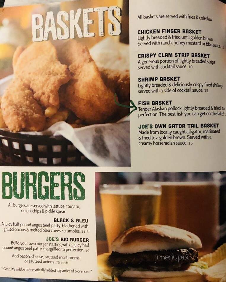 Gator Joe's - Ocklawaha, FL menu_pic