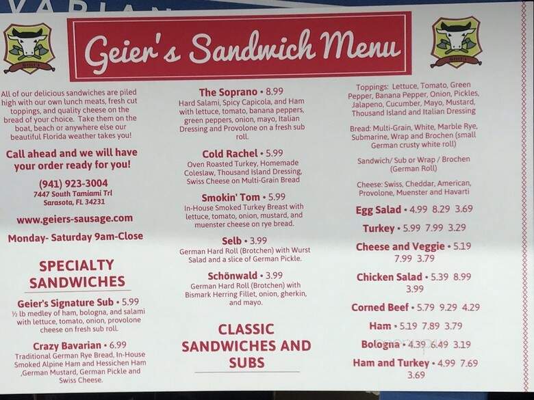 Geier's Sausage Kitchen - Sarasota, FL