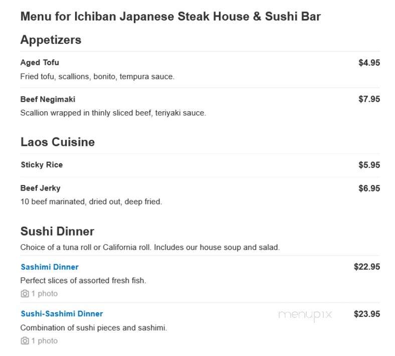 Ichiban Japanese Steak House - Port Charlotte, FL menu_pic