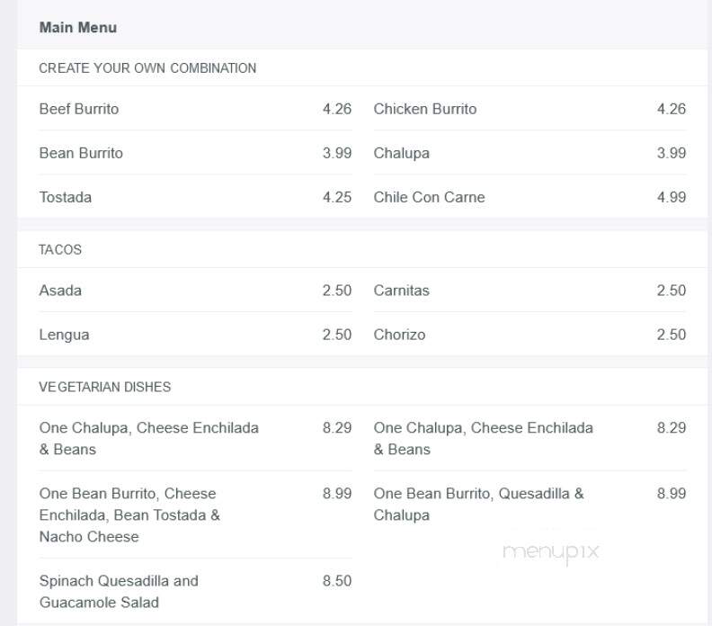La Bamba Mexican Restaurant - Crestview, FL menu_pic