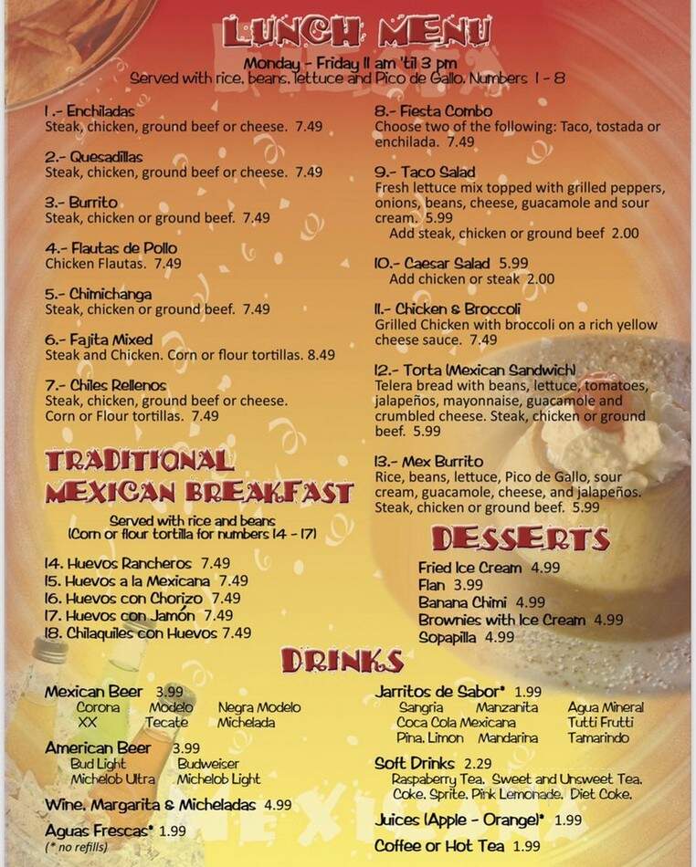 La Fiesta Mexicana - Haines City, FL menu_pic
