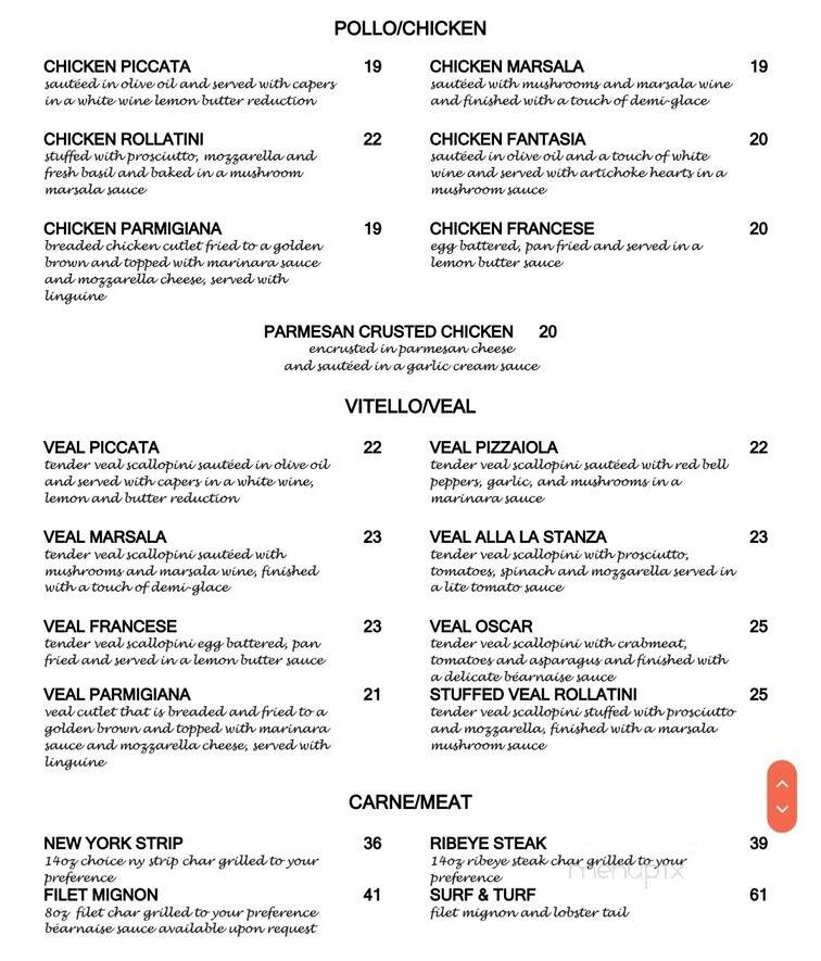 Lastanza Ristorante - Englewood, FL menu_pic