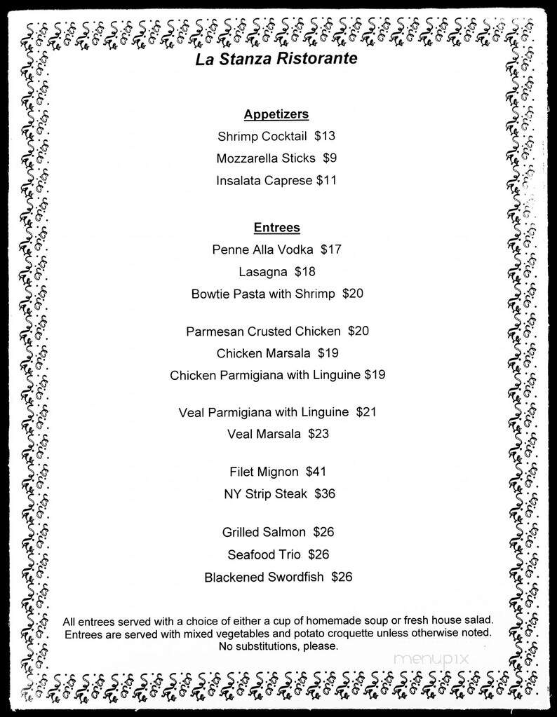 Lastanza Ristorante - Englewood, FL menu_pic