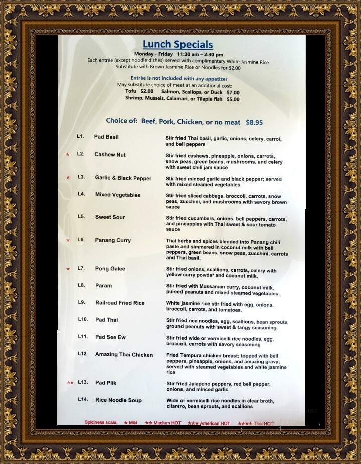 Little Thai Cafe - Tarpon Springs, FL menu_pic