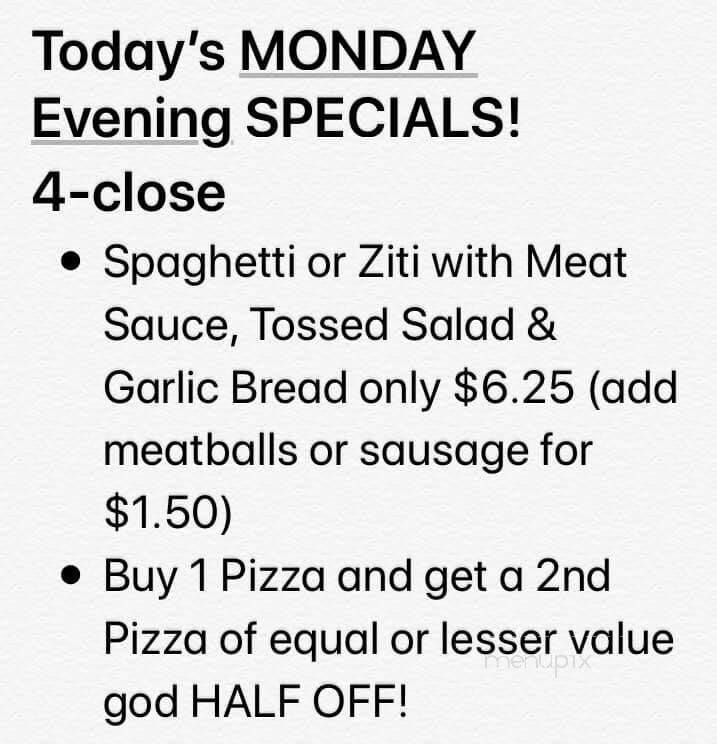Louie's Pizza House - South Daytona, FL menu_pic
