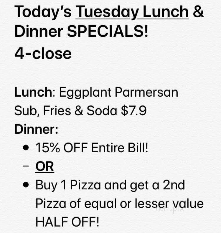 Louie's Pizza House - South Daytona, FL menu_pic