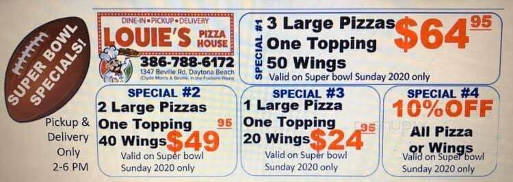 Louie's Pizza House - South Daytona, FL menu_pic