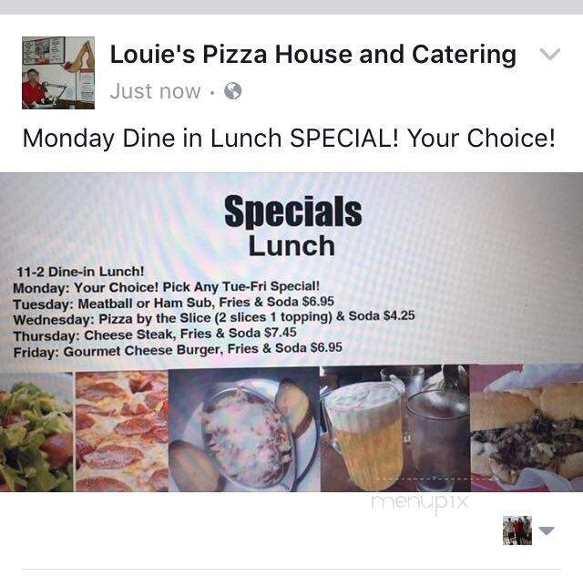 Louie's Pizza House - South Daytona, FL menu_pic