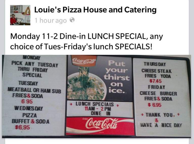Louie's Pizza House - South Daytona, FL menu_pic