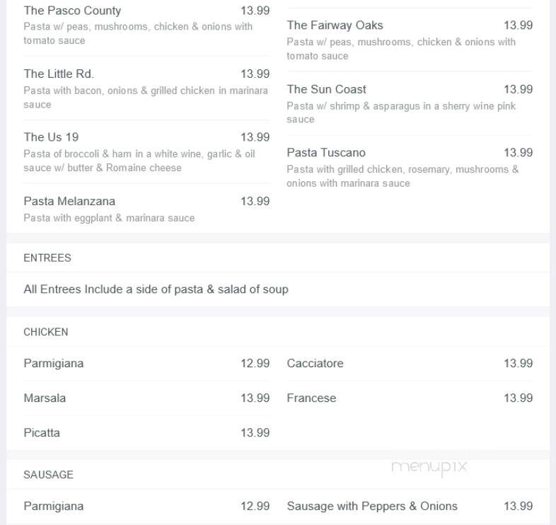 Marzella's Restaurant - Hudson, FL menu_pic