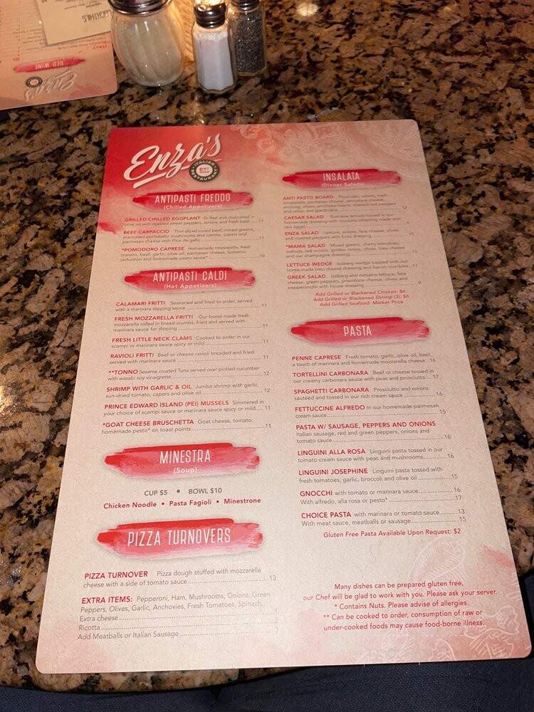 Enza's Italian Restaurant - Jacksonville, FL menu_pic