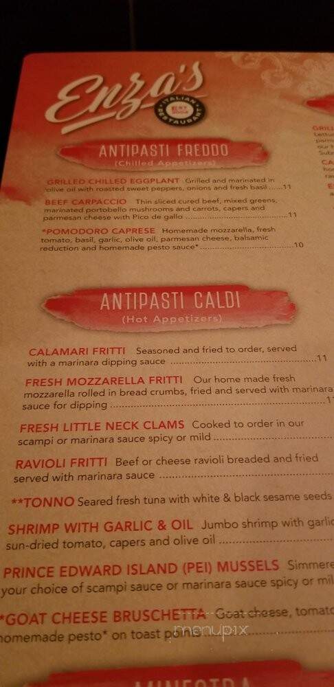 Enza's Italian Restaurant - Jacksonville, FL menu_pic