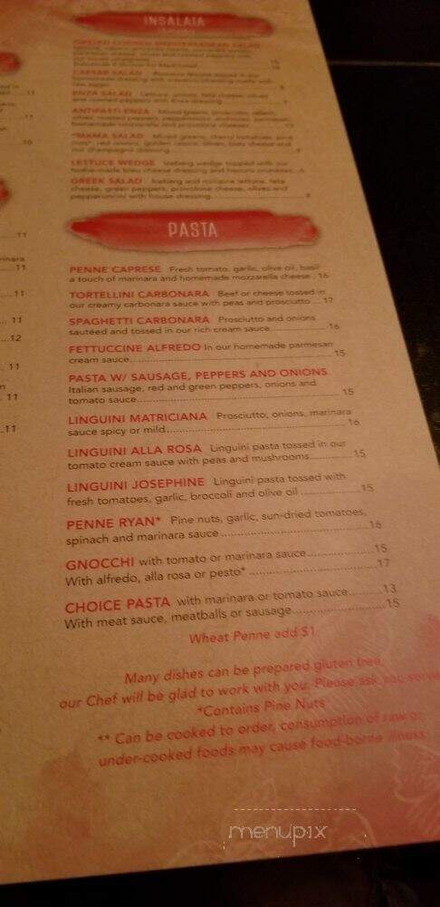 Enza's Italian Restaurant - Jacksonville, FL menu_pic