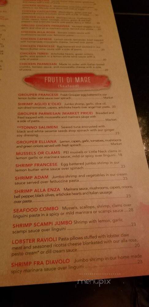 Enza's Italian Restaurant - Jacksonville, FL menu_pic