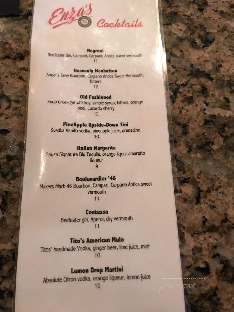 Enza's Italian Restaurant - Jacksonville, FL menu_pic