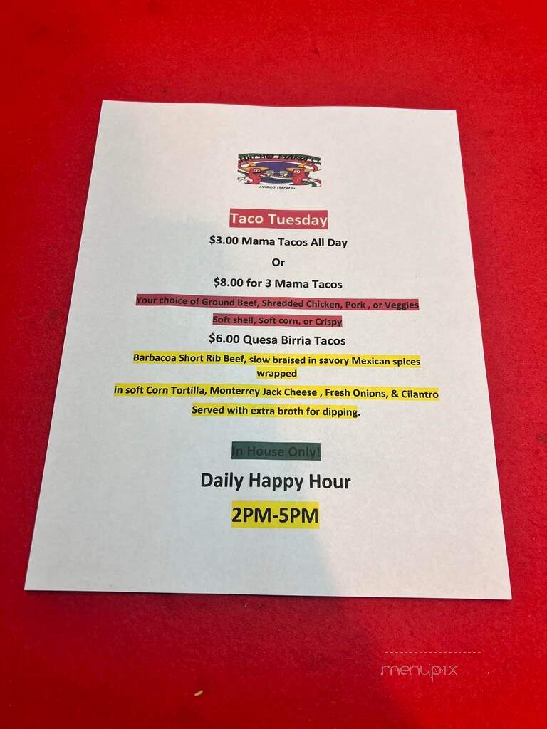 Nacho Mama's - Marco Island, FL menu_pic