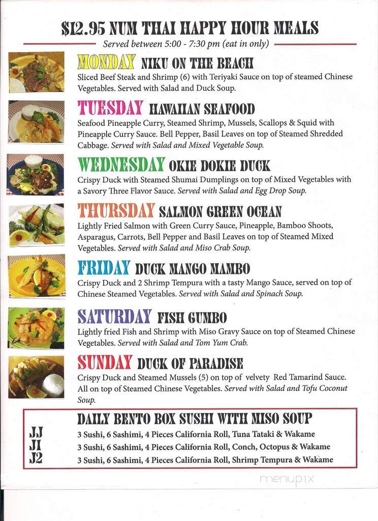 Num-Thai & Sushi Bar Restaurant - Key Largo, FL menu_pic