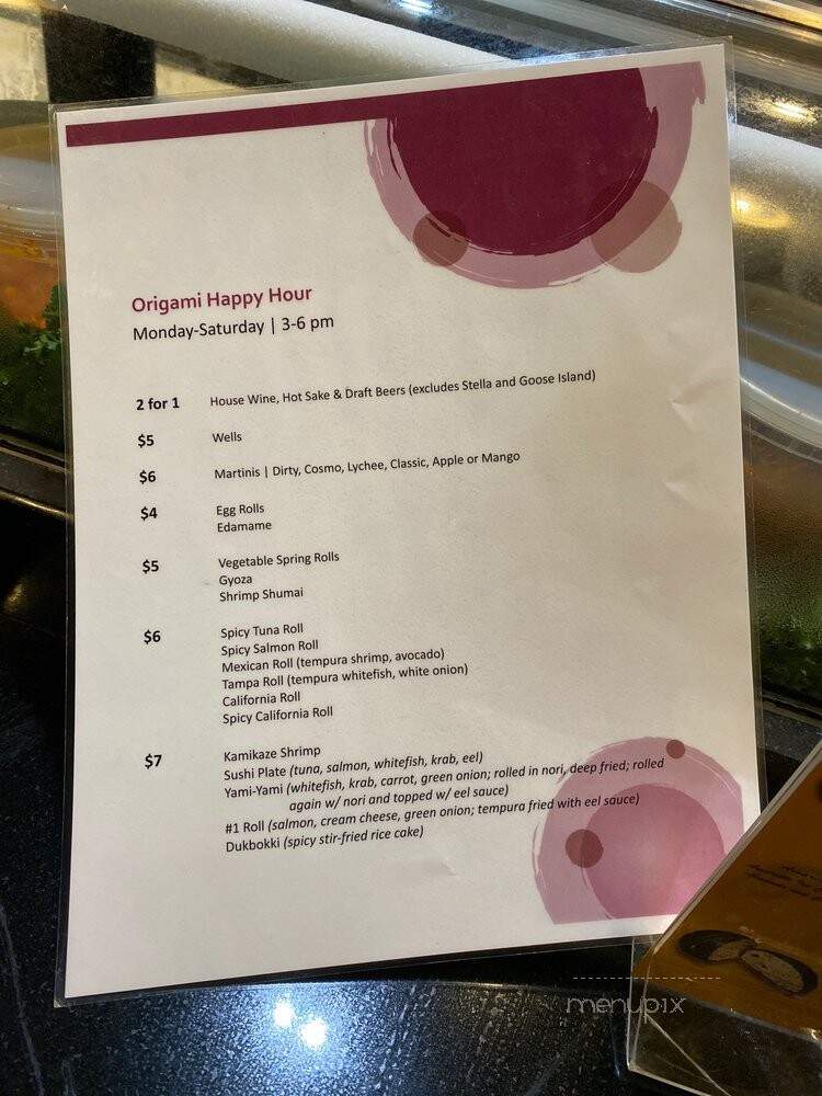 Origami Korean-Japanese Restaurant - Fort Myers, FL menu_pic