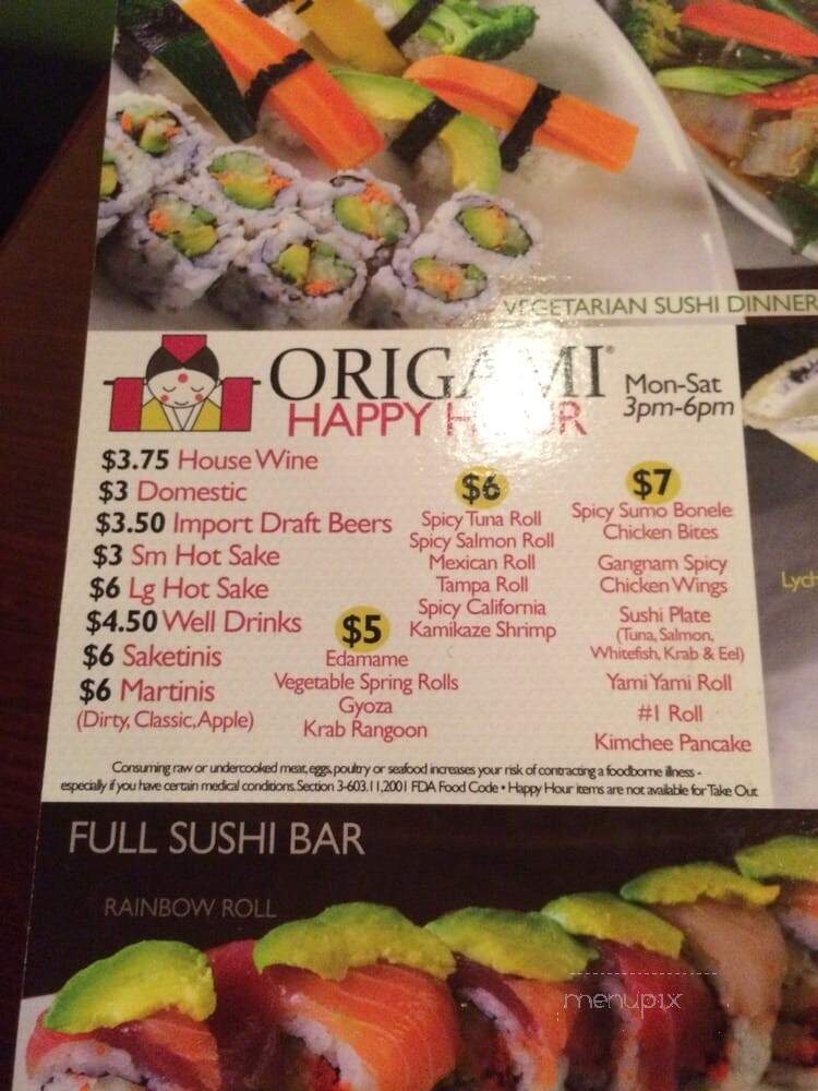 Origami Korean-Japanese Restaurant - Fort Myers, FL menu_pic