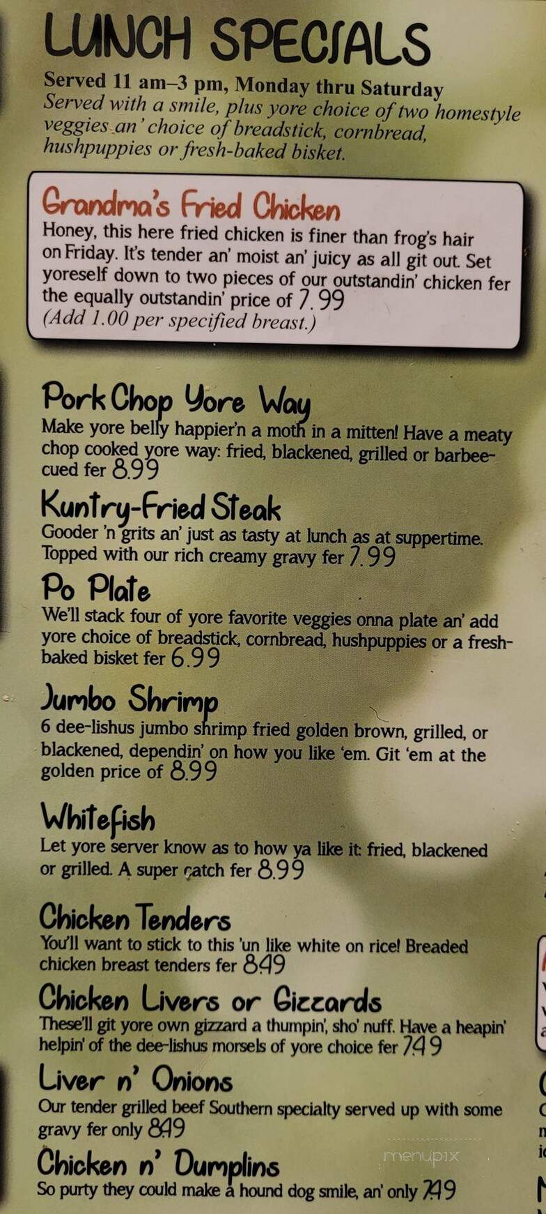 Po Folks - Panama City, FL menu_pic