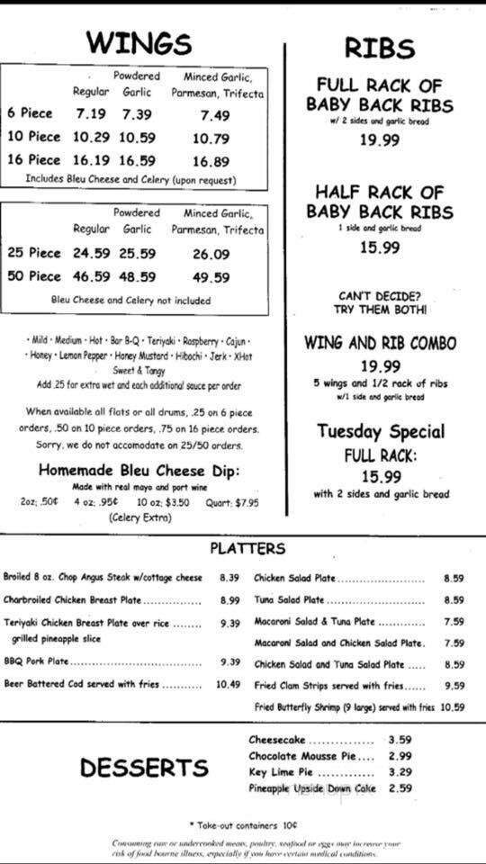 Wings 'n Things - Pompano Beach, FL menu_pic