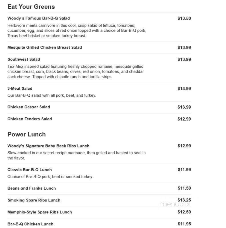 Woody's BBQ - Fernandina Beach, FL menu_pic