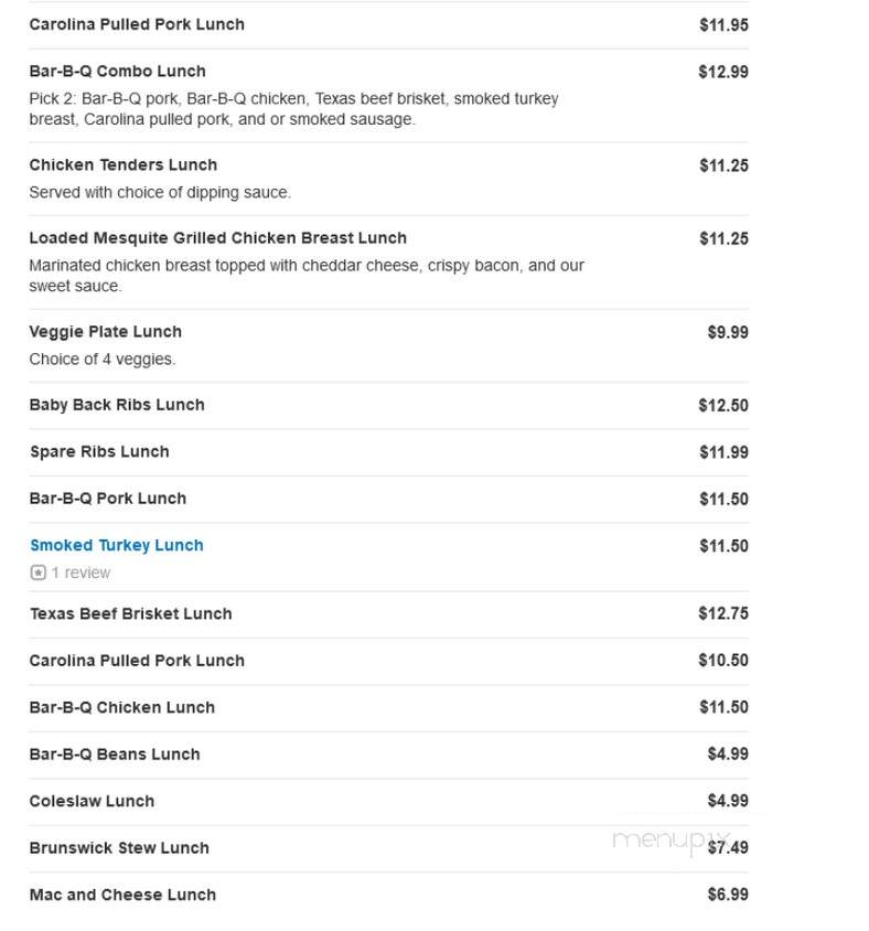 Woody's BBQ - Fernandina Beach, FL menu_pic