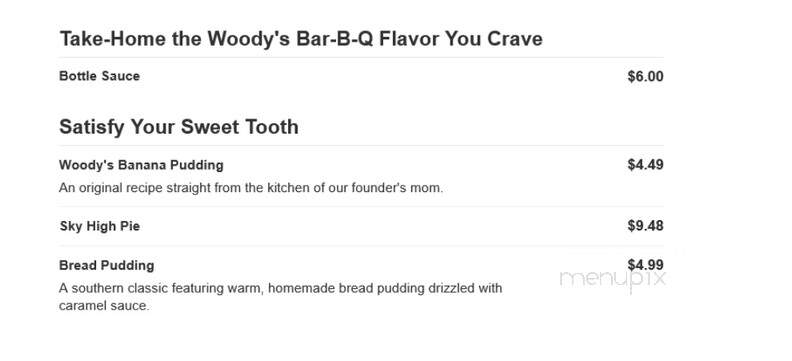 Woody's BBQ - Fernandina Beach, FL menu_pic