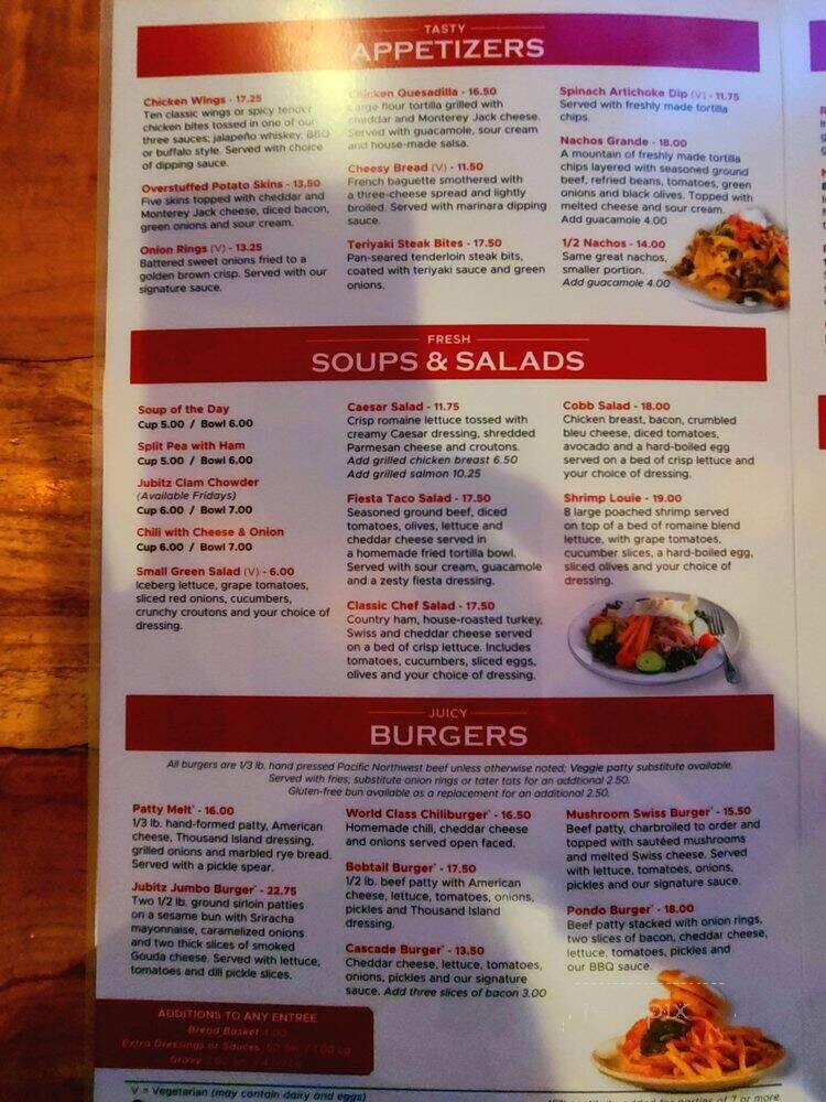 Portlander Inn Cascade Grill - Portland, OR menu_pic