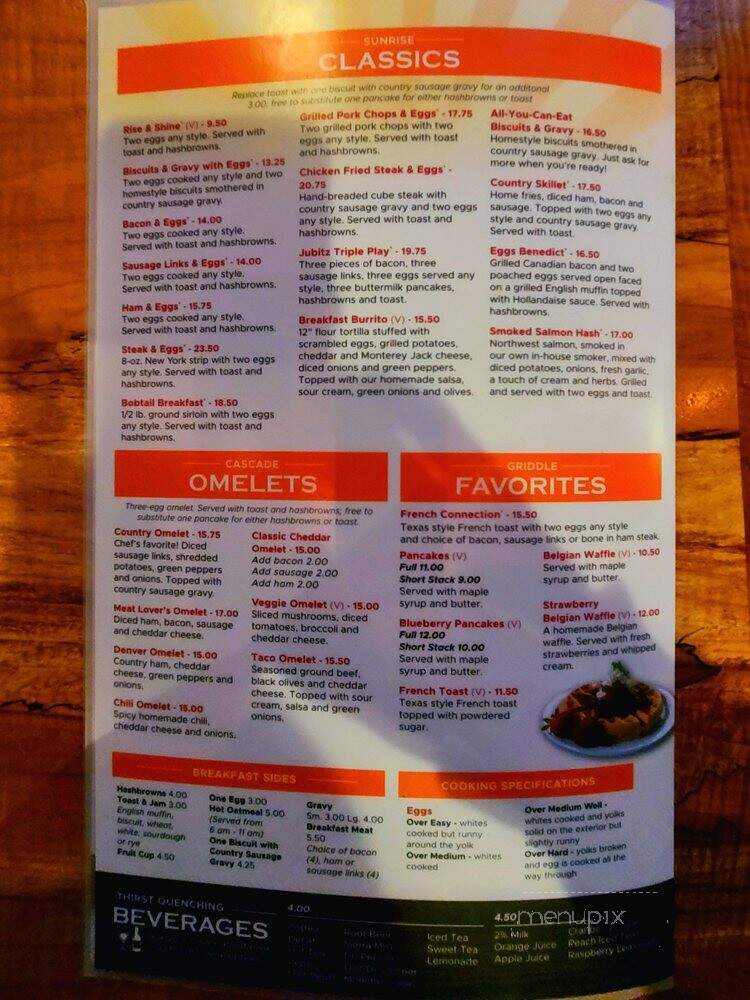 Portlander Inn Cascade Grill - Portland, OR menu_pic