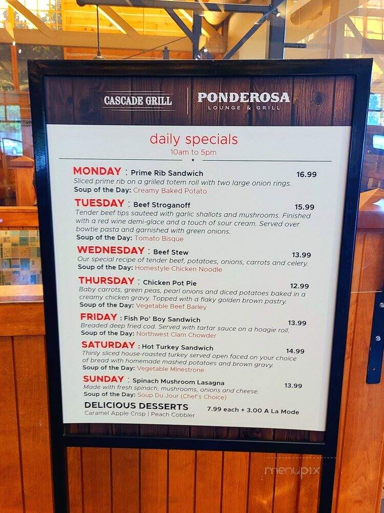 Portlander Inn Cascade Grill - Portland, OR menu_pic