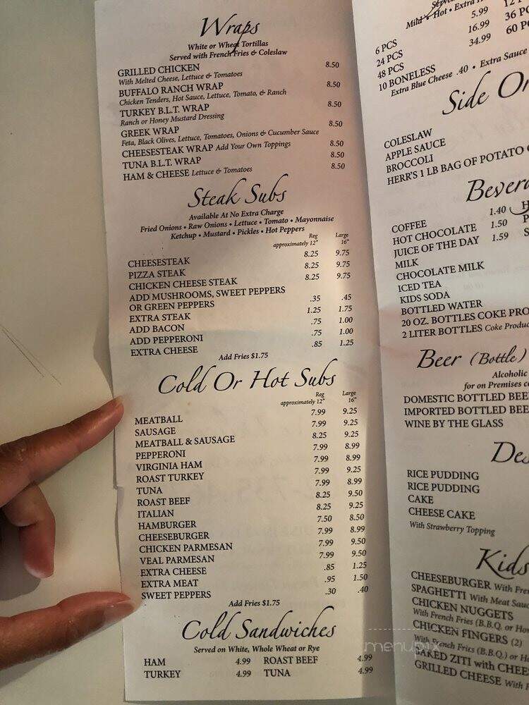 Betsy Ross Pizza Restaurant - Dover, DE menu_pic