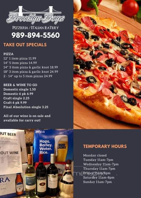 Brooklyn Boyz Pizza - Bay City, MI menu_pic