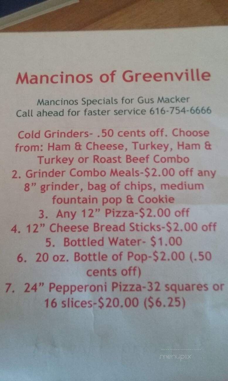 Mancino's Pizza & Grinders - Greenville, MI