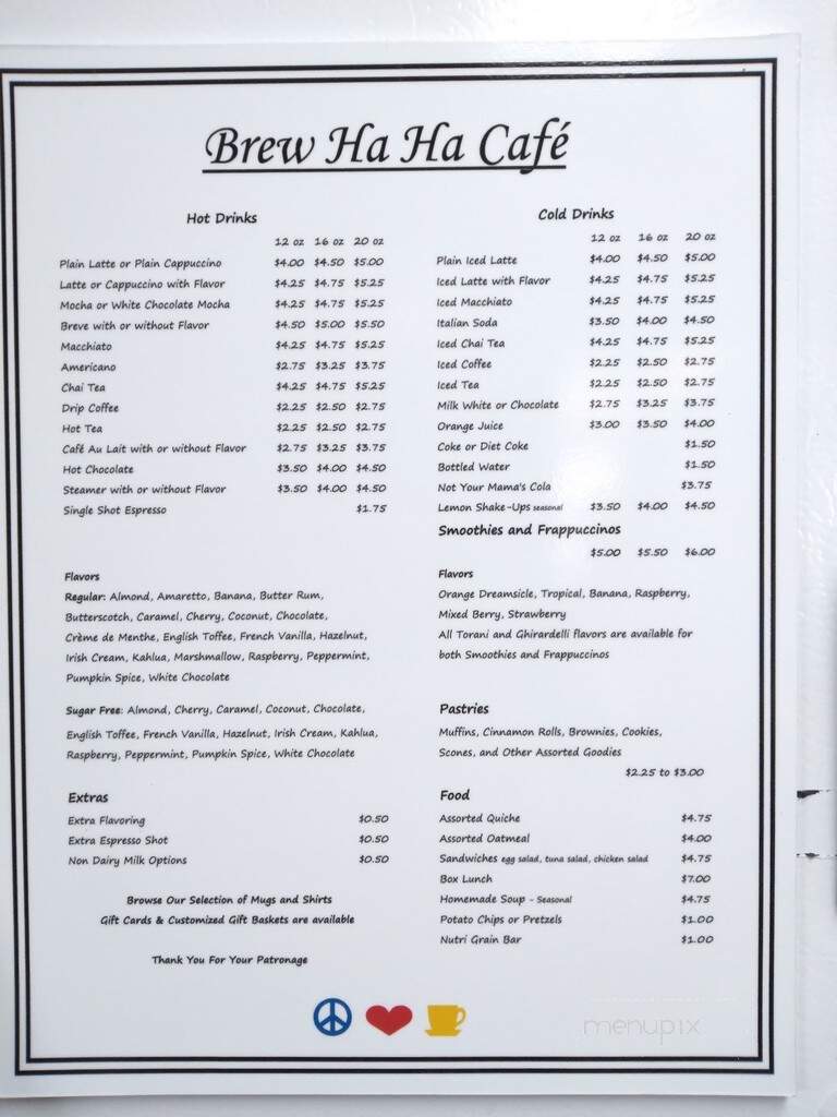 Brew Ha Ha - Niles, MI menu_pic