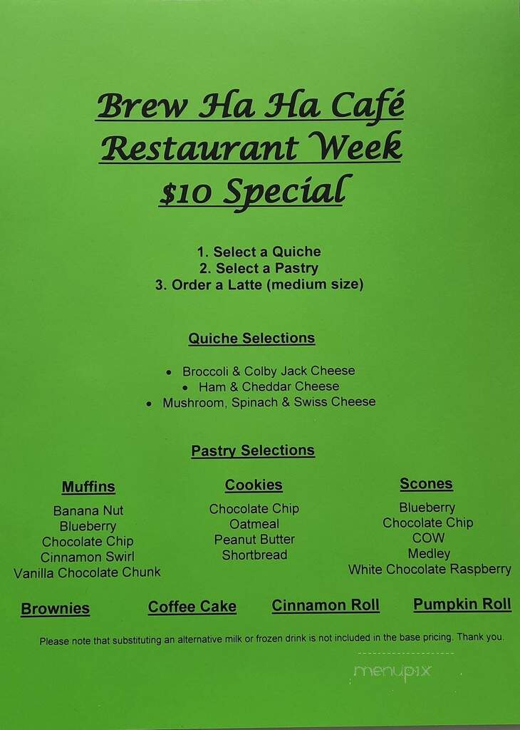 Brew Ha Ha - Niles, MI menu_pic