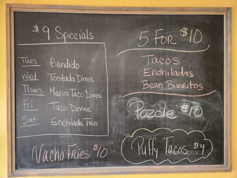 Mario's Mexican Restaurant - Adrian, MI menu_pic