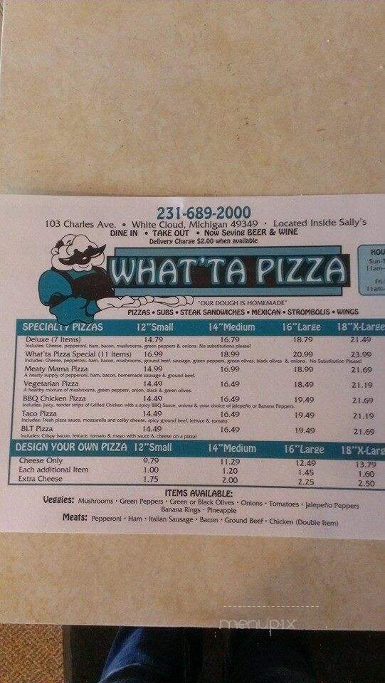 Sally's Family Restaurant - White Cloud, MI menu_pic