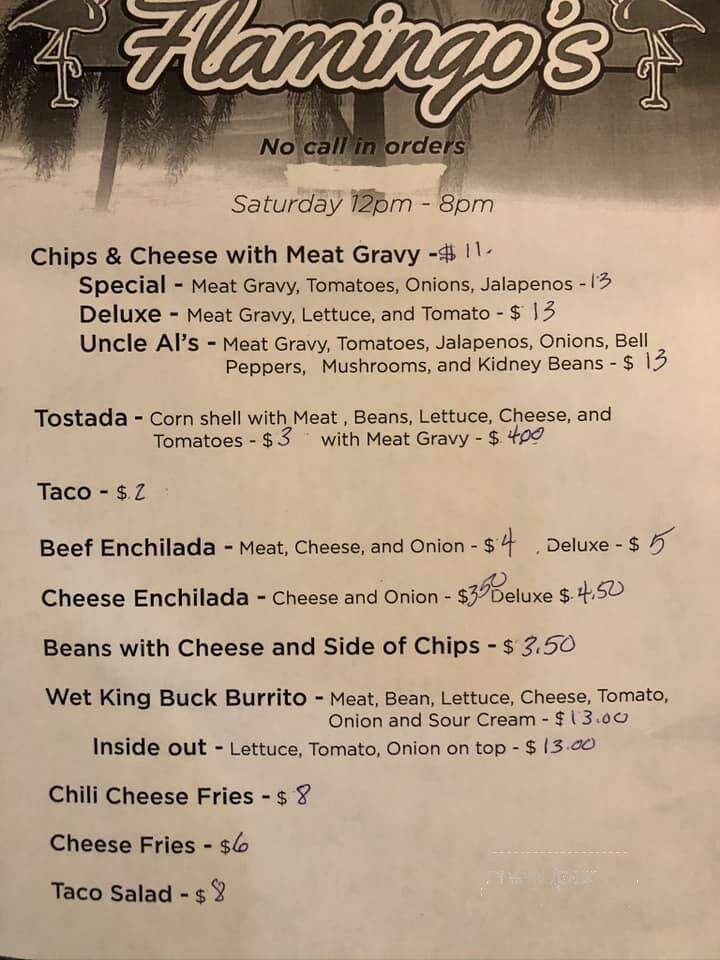 Flamingo II - Muskegon, MI menu_pic